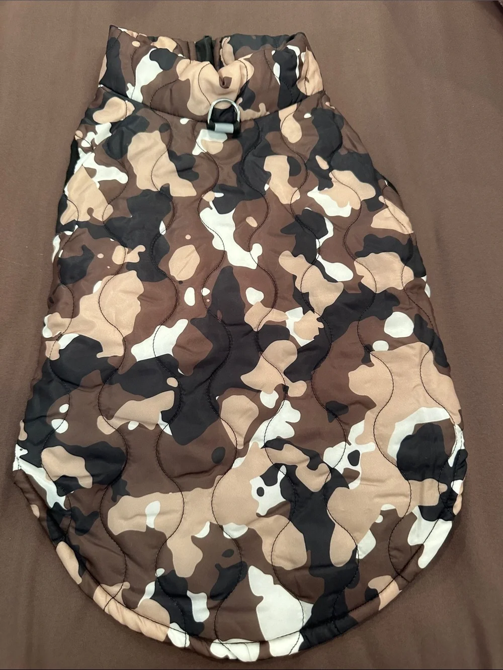Brown & Tan Camouflage Quilted Dog Vest